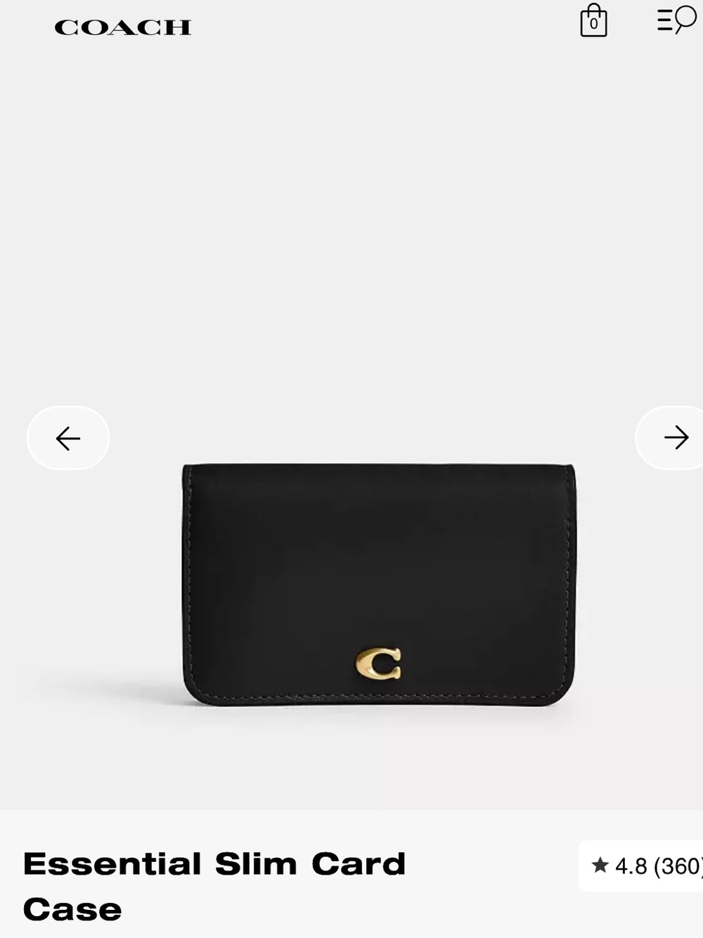 Coach Essential Slim Card Case